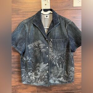 Cristian Dior Women’s Tropicalia Denim Printed Shirt Size 6